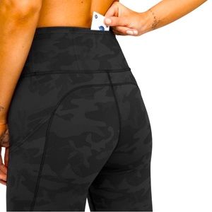 Lululemon Fast Free HR Tight 31” Black Camo Leggings LW5CG5T ICMG